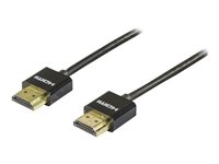 DELTACO HDMI-kabel med Ethernet 1m Sort
