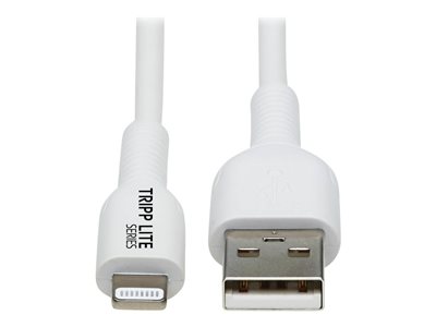 Eaton Tripp Lite Series Safe-IT USB-A to Lightning Sync/Charge Antibacterial Cable (M/M), MFi Certified, White, 3 m (9.8 ft.)