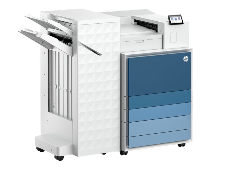 HP LaserJet Enterprise 8501x+ printer B/W Product shot Left-angle 79450