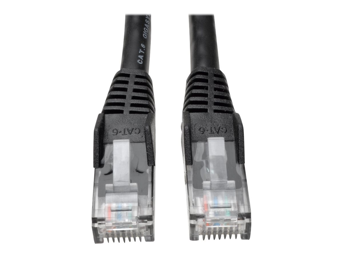 Eaton Tripp Lite Series Cat6 Gigabit Snagless Molded (UTP) Ethernet Cable (RJ45 M/M), PoE, Black, 1 ft. (0.31 m)