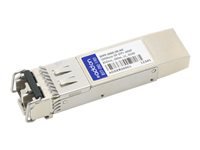 AddOn Juniper SFPP-10GE-SR Compatible SFP+ Transceiver - SFP+ transceiver module (equivalent to: Juniper SFPP-10GE-SR) - 10 GigE - 10GBase-SR - LC multi-mode - up to 984 ft - 850 nm - for Juniper Networks 5G Universal Routing Platform; ACX Series Universal Metro Router ACX5448