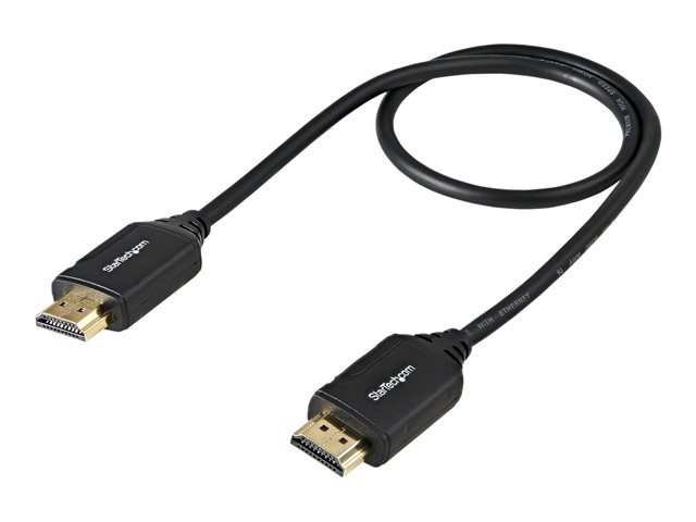 Image of StarTech.com StarTech.com Premium Certified High Speed HDMI 2.0 Cable with Ethernet - 1.5ft 0.5m - HDR 4K 60Hz - 20 inch Short HDMI Male to Male Cord (HDMM50CMP) - HDMI cable with Ethernet - 50 cm