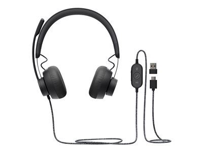 Logitech Zone Wired Headset on-ear wired USB-C graphite