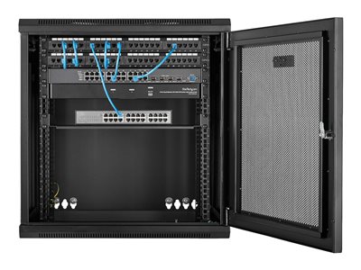 12U Server Rack Cabinet, Switch-Depth, Wall-Mount