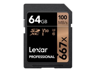 Lexar Professional flash memory card 64 GB microSDXC Product shot Front 79275