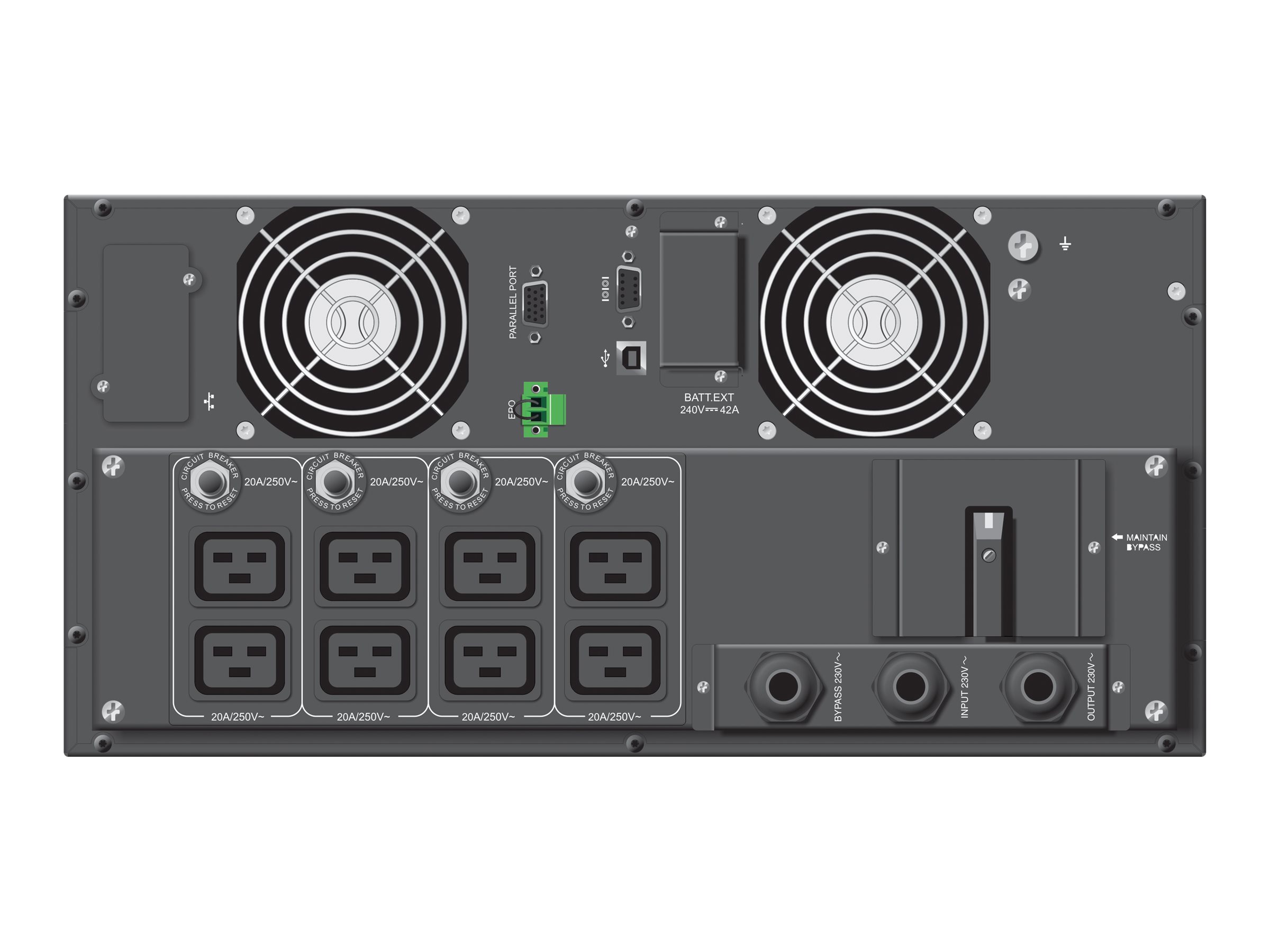 UPS RACK POWERWALKER VFI 10000 PRT HID ON-LINE 10000VA 8X IEC C19 TERMINAL USB-B RS-232 LCD 5U