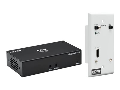 Eaton Tripp Lite Series HDMI over Cat6 Extender Kit, Box Transmitter/Wall Plate Receiver, 4K 60 Hz, 4:4:4, IR, PoC, HDR, HDCP 2.2, 230 ft., TAA