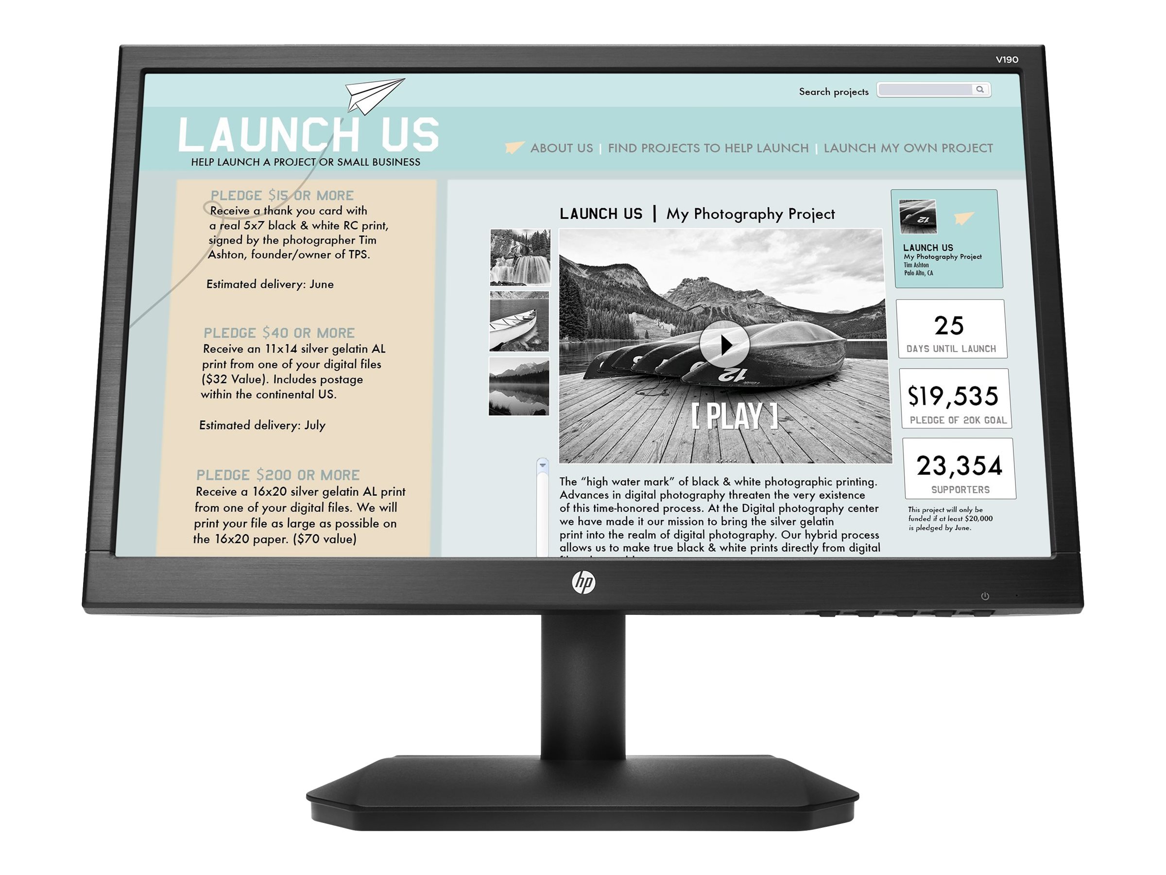 hp v190 monitor price