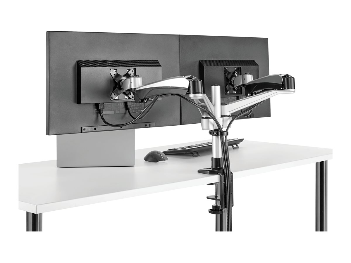 StarTech.com Desk Mount Dual Monitor Arm - Full Motion Articulating Arms - Premium Dual Monitor Stand - For up to 30" (19.8lb/9kg) VESA Mount Monitors - Tool-less Assembly - Steel & Aluminum montážní sada - plný pohyb - pro Displej LCD - černá, stříbrná – foto 5
