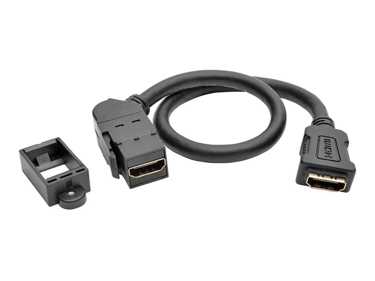 Tripp Lite 1ft HDMI Coupler Keystone Panel Mount Angled F/F Black 1'