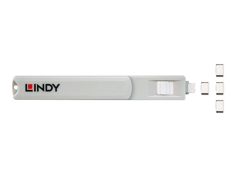 Kit bloqueur de port USB Type C avec clé et 4 verrous, blanc