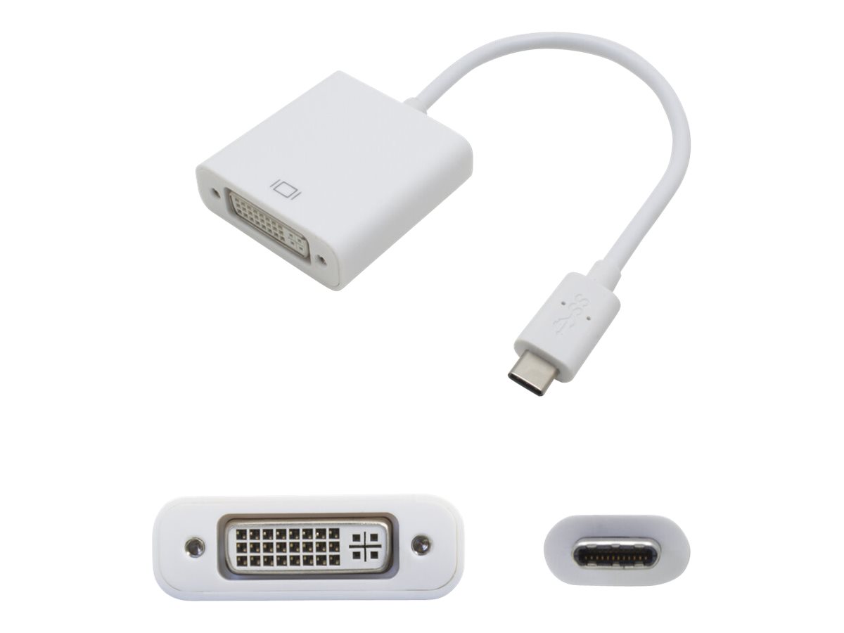 AddOn 8in USB 3.1 (C) to DVI-I (29 pin) Adapter Cable