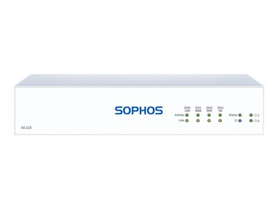 Sophos SG 115 Rev 3 security appliance with 3 years TotalProtect 24x7 GigE deskto