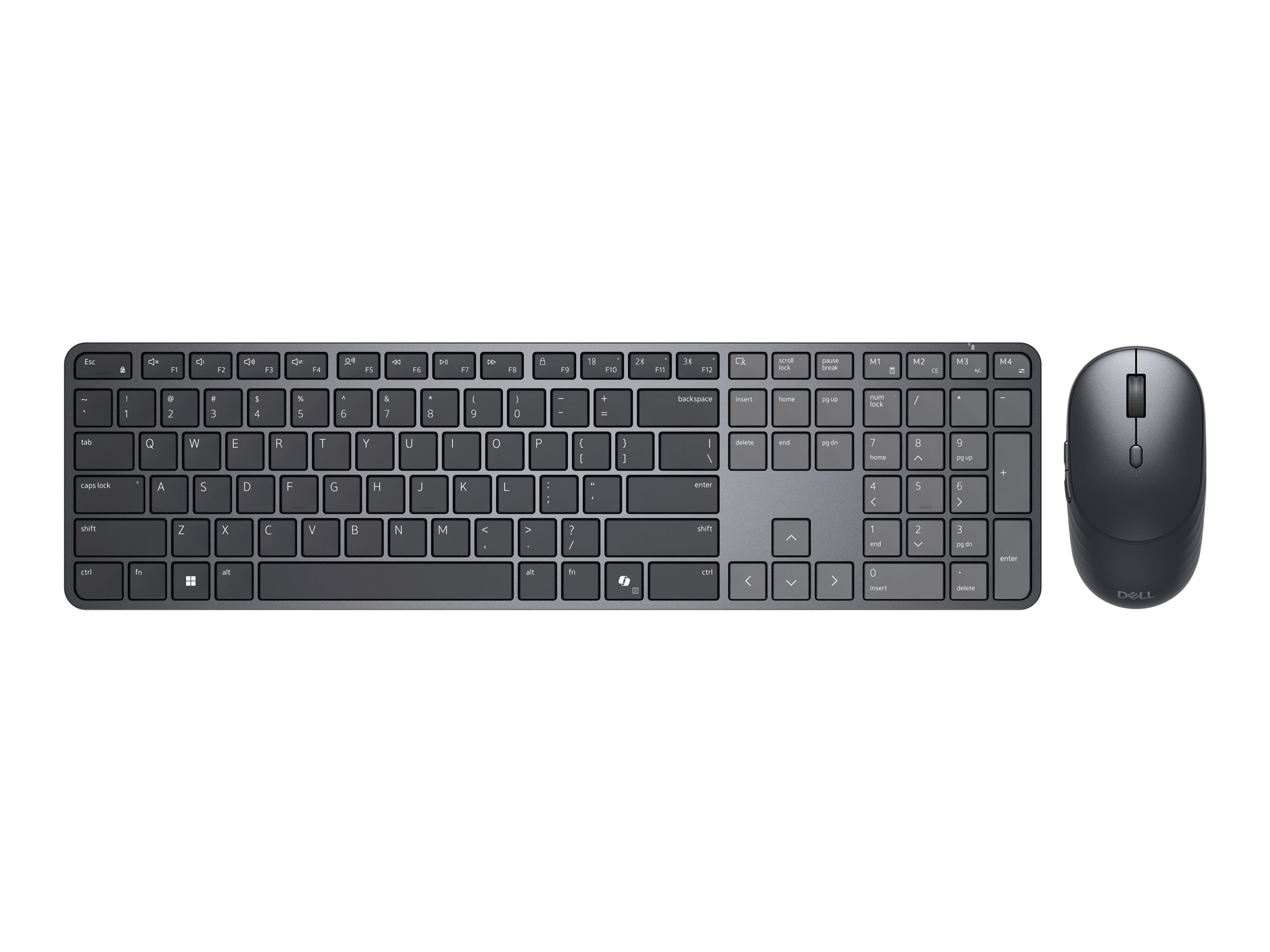Dell Pro 7 KM726 keyboard and mouse set Slim QWERTY US English graphite Input Product shot Front 79950