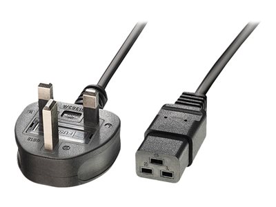 power cable - IEC 60320 C19 to BS 1363A - 2 m