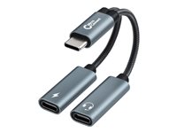 MicroConnect USB-C til USB-C hovedtelefon/opladningsadapter 13cm