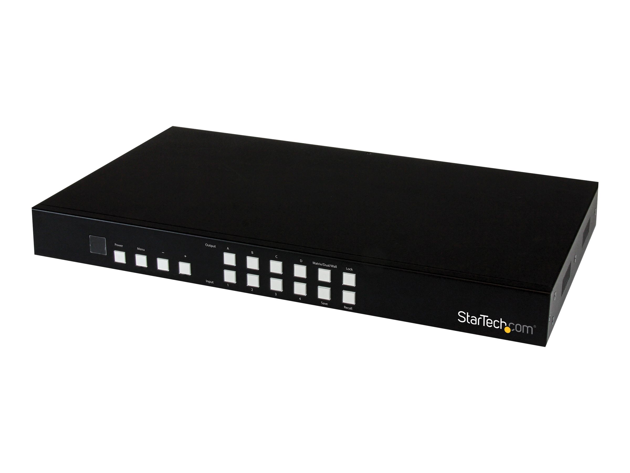 StarTech.com 4x4 HDMI Matrix Switch with Audio and Ethernet Control - 4K  60Hz Video - Rack Mount HDMI 2.0 Splitter with Remote (VS424HD4K60)