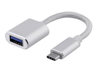 DELTACO USB 3.1 Gen 1 On-The-Go USB-C adapter 10cm Sølv