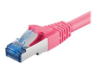 goobay CAT 6a Kabel med afskærmning med folie og kobberfletning (SFTP 2m Netværkskabel Magenta