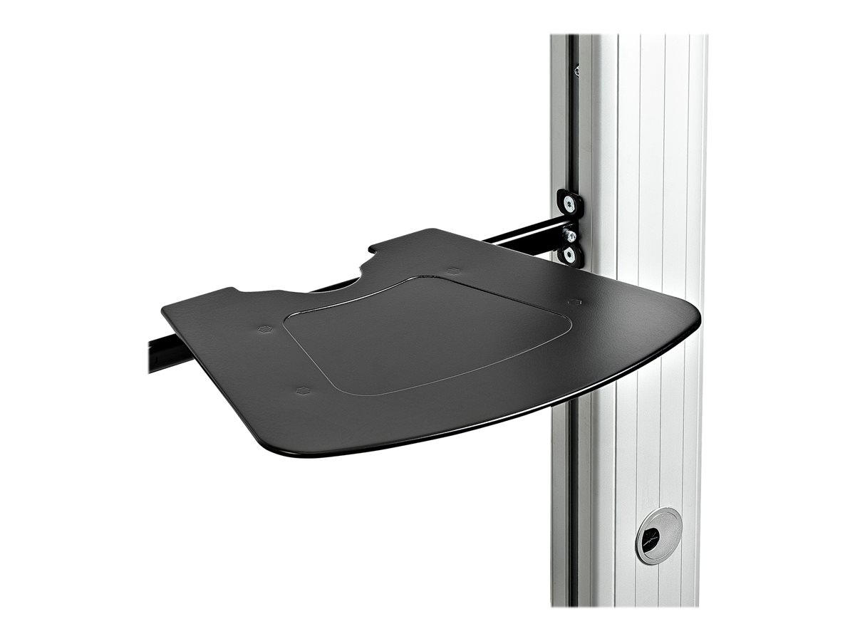 StarTech.com Dual TV Cart for 37-60in VESA TVs up to 110lb (50kg) each, Height Adjustable TV Mount, Mobile Display Cart w/ Webcam & Equipment Shelves, Lockable Casters, TV Cart on Wheels - Rolling TV Stand (STNDMTVDUO) vozík - pro 2 monitory / zahnuté monitory – foto 13