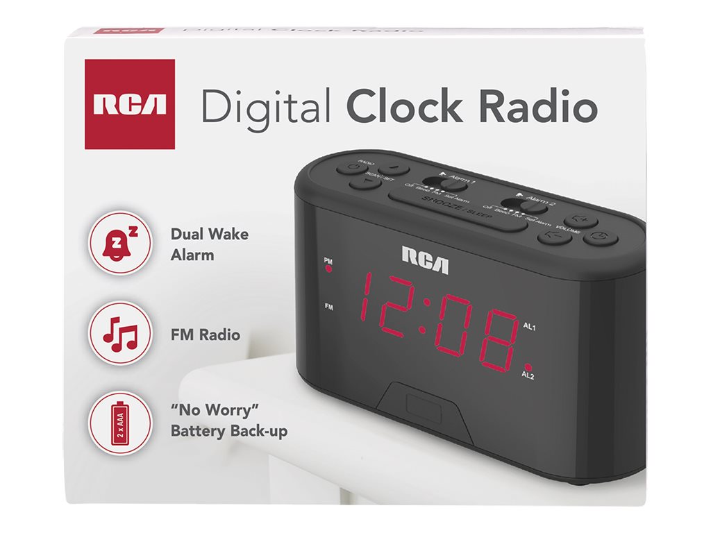 RCA Clock Radio - Black - RC551