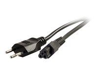 C2G Strøm IEC 60320 C5 Effekt SEV 1011 (male) Sort 2m Strømkabel