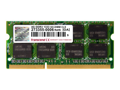 TRANSCEND SODIMM DDR3 1333Mhz 4GB Non-EC - TS512MSK64V3N