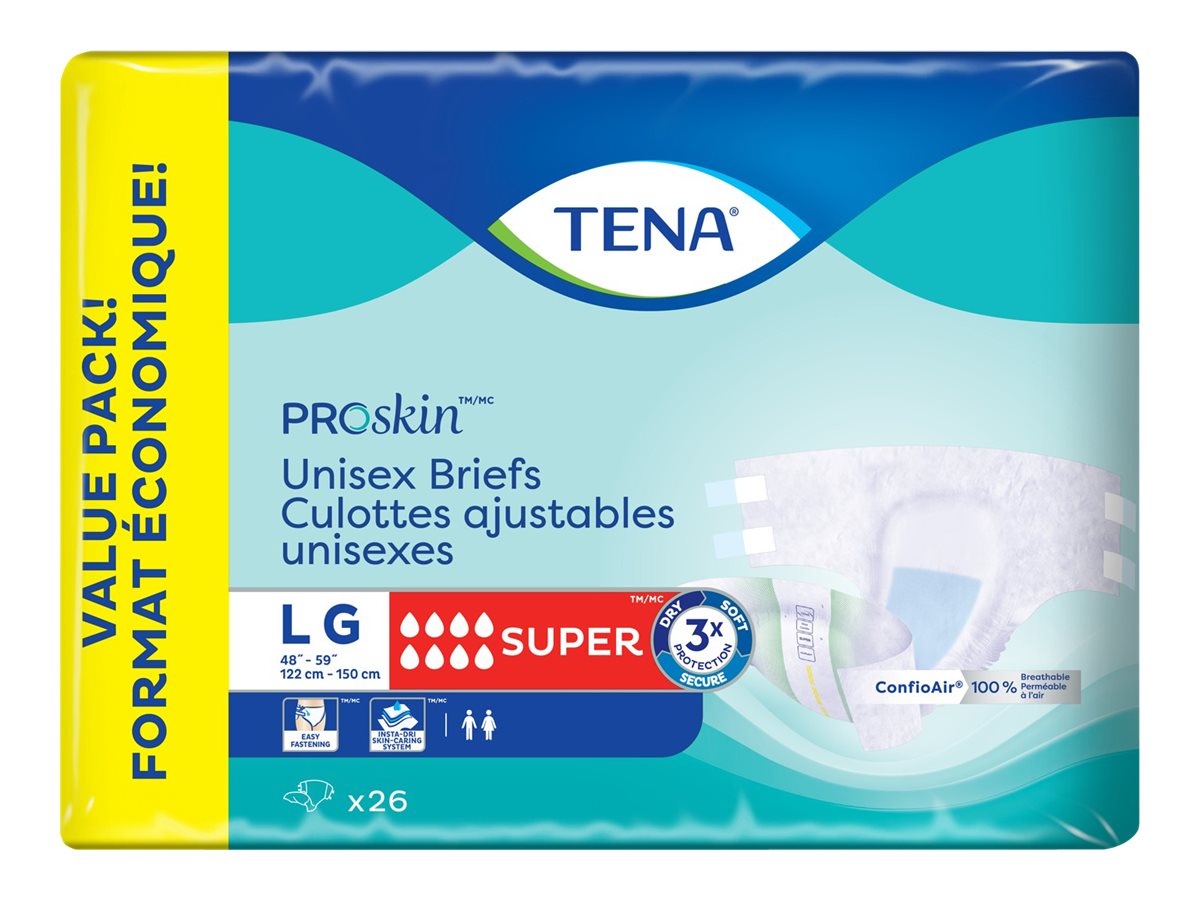 TENA Proskin Unisex Briefs - Super/Large - 26s