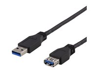 DELTACO USB3-241 USB forlængerkabel 1m Sort