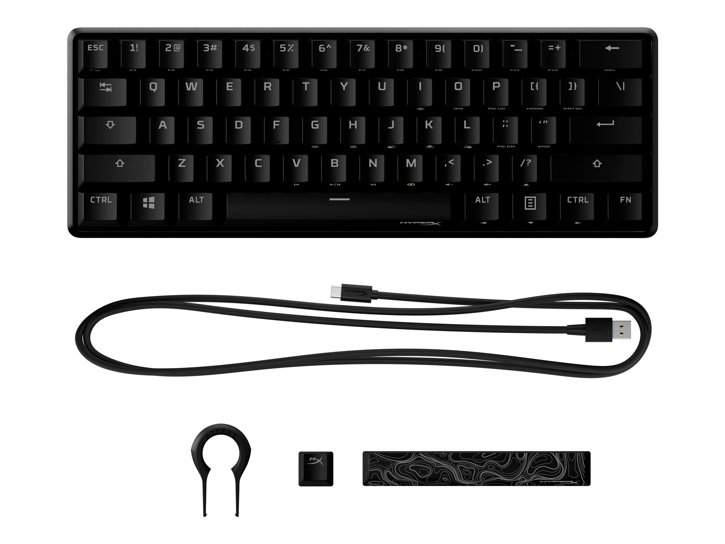 HyperX Alloy Origins 60 keyboard QWERTY US black Input Product shot Front 79952