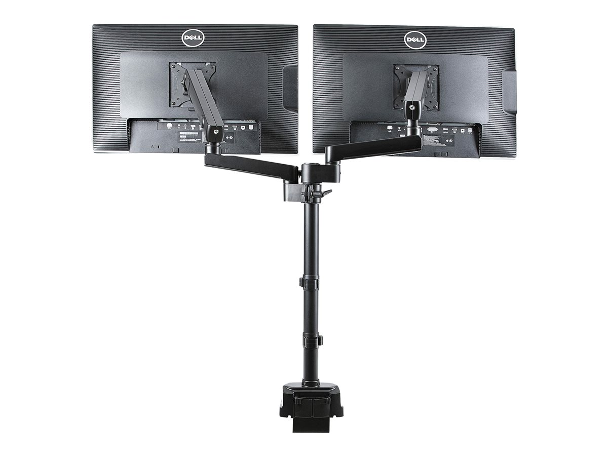 StarTech.com Desk Mount Dual Monitor Arm, Full Motion Monitor Mount for 2x VESA Displays up to 32" (up to 17lb/8kg), Ergonomic Vertical Stackable Arms, Articulating, Height Adjustable - Pole Mount, C-Clamp/Grommet (ARMDUALPIVOT) montážní sada - full-motion dual arm - pro 2 monitory - černá – foto 10