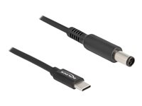 DeLOCK 24 pin USB-C (male) - Strøm DC jackstik 7,4 mm (ID: 5 mm) (male) Sort 1.5m Strømkabel