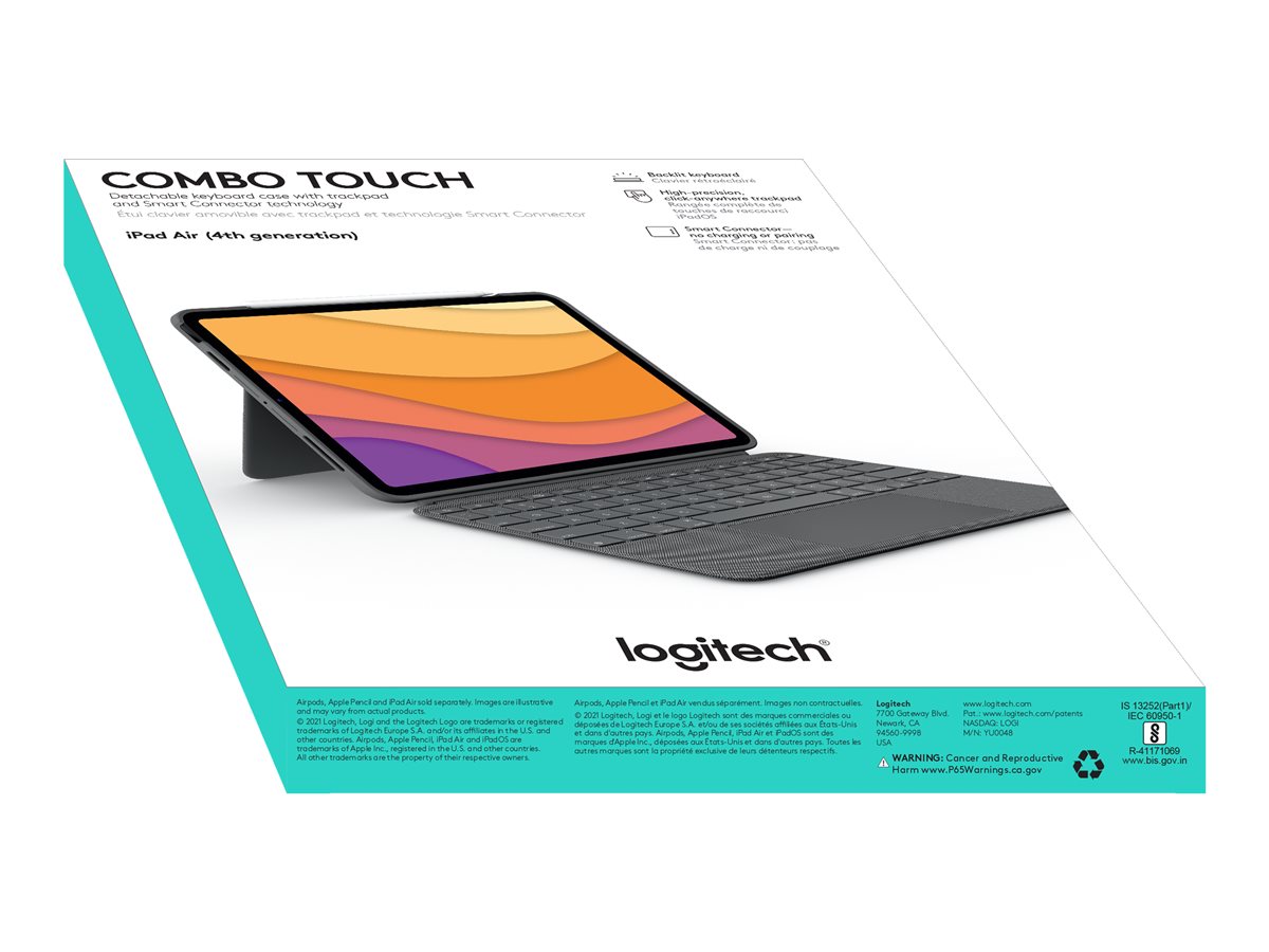 Logitech Combo Touch - klávesnice a pouzdro - s trackpad - QWERTY - španělská - oxfordská šedá Vstupní zařízení – foto 9