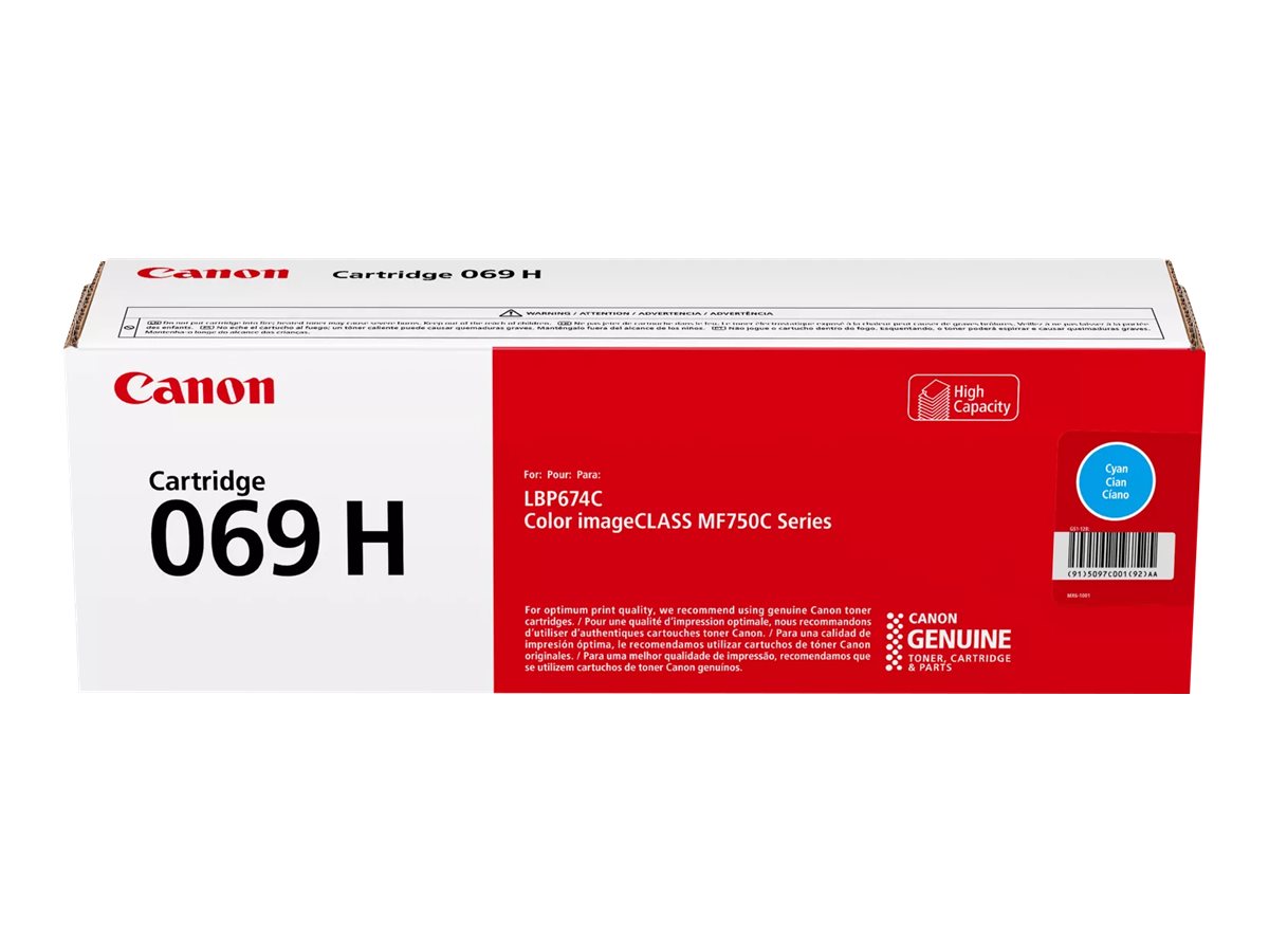 Canon 069H high capacity cyan original toner Package view Front 80520