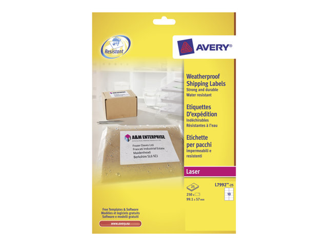 Avery Zweckform L7992 Shipping Labels 250 Labels 57 X 991 Mm