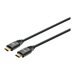 Manhattan HDMI Cable with Ethernet, 8K@60Hz (Ultra High Speed), 2m (Braided), Male to Male, Black, 4K@120Hz, Ultra HD 4k x 2k, Fully Shielded, Gold Plated Contacts, Lifetime Warranty, Polybag