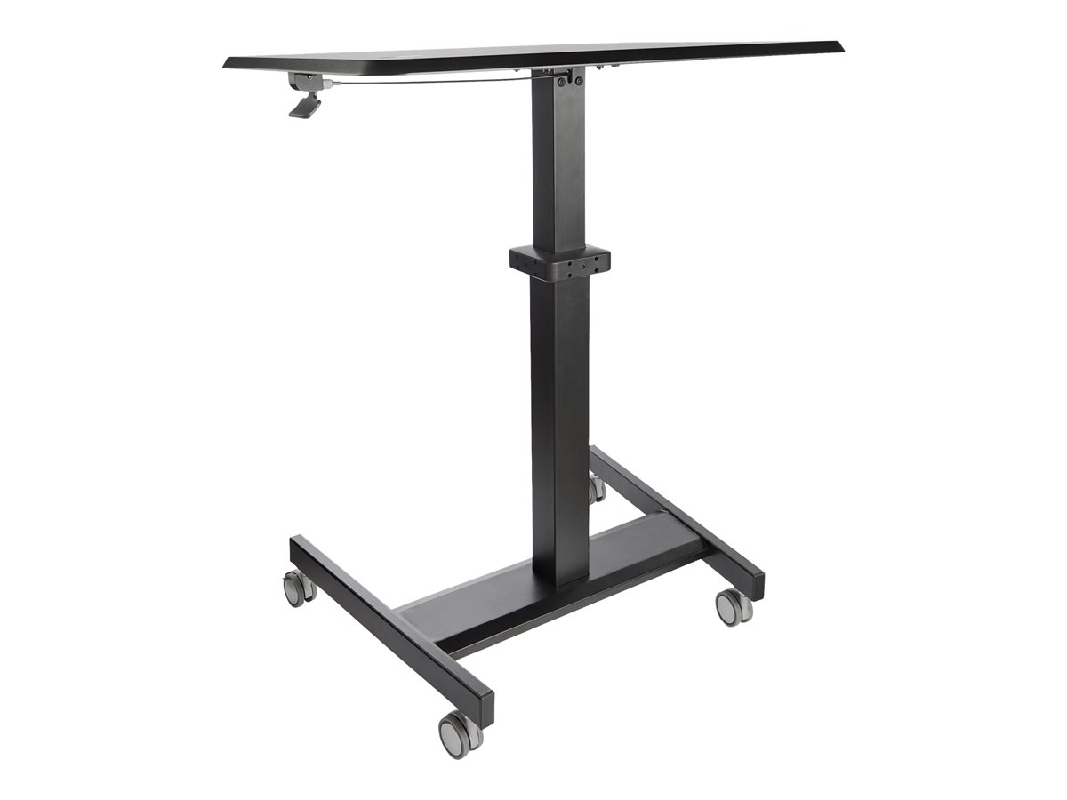 StarTech.com Mobile Standing Desk, Portable Sit Stand Ergonomic Height Adjustable Cart on Wheels, Rolling Computer/Laptop Workstation Table with Locking One-Touch Lift for Teacher/Student - Mobile Sit Stand Desk (STSCART2) - stůl k sezení/stání - černá – foto 5