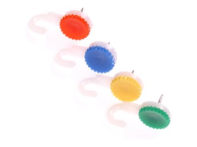 Whitecroft Essentials Hooked Push Pins Assorted Colours Pack Of 100