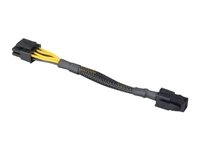 Akasa Strøm 8 pin EPS12 V (male) - Effekt ATX12V 4-pin stik (female) Sort 15cm Strømkabel