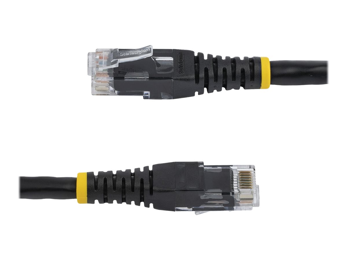 StarTech.com 25ft CAT6 Ethernet Cable, 10 Gigabit Molded RJ45 650MHz 100W PoE Patch Cord, CAT 6 10GbE UTP Network Cable with Strain Relief, Black, Fluke Tested/Wiring is UL Certified/TIA