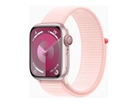 Apple Watch Series 9 (GPS + Cellular) - pink aluminum - smart watch with sport loop - light pink - 64 GB