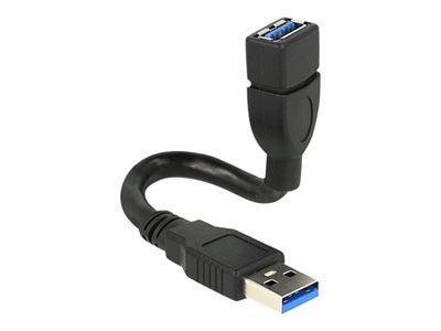 DELOCK USB3.0 Verl. A -> A St/Bu 0.15m schwarz ShapeC - 83713