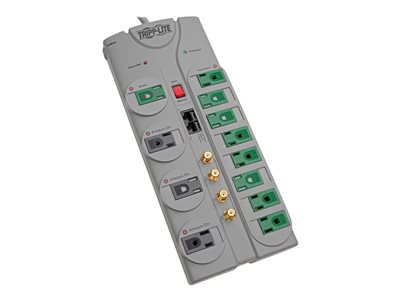 Tripp Lite Eco Surge Protector Green 120V RJ11 RJ45 Coax 12 Outlet 10' Cord