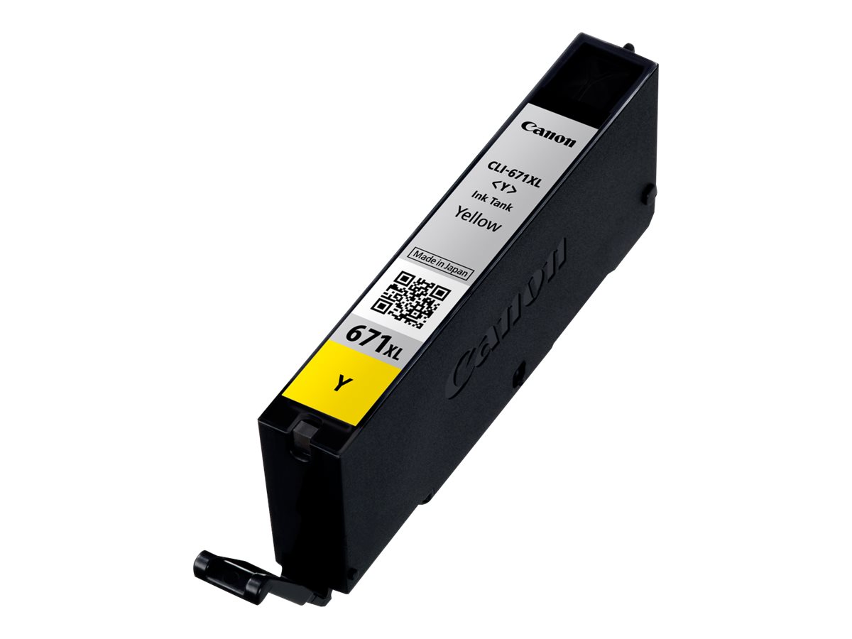 Canon CLI-671Y XL Extra Large yellow original ink Product shot Right-angle 79850