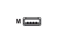 Honeywell 4 pin USB Type A (male) - Sort 3m USB / strøm kabel