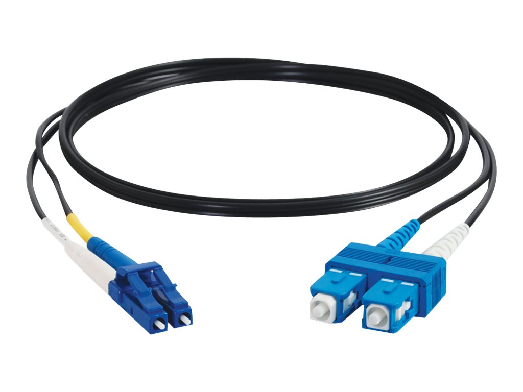 C2G 1m LC-SC 9/125 Duplex Single Mode OS2 Fiber Cable - Plenum CMP-Rated - Black - 3ft - patch cable - 1 m - black