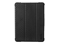 techair Classic Essential - Flip cover for tablet - rugged - stand folio - silicone, polycarbonate - black - 10.2" - for Apple 10.2-inch iPad (7th generation, 8th generation, 9th generation)