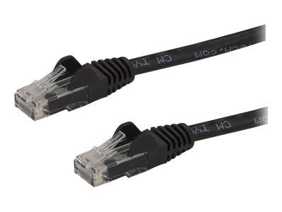 StarTech.com 12ft CAT6 Ethernet Cable, 10 Gigabit Snagless RJ45 650MHz 100W PoE Patch Cord, CAT 6 10GbE UTP Network Cable w/Strain Relief, Black, Fluke Tested/Wiring is UL Certified/TIA