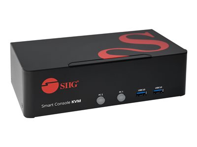 SIIG 2 Port 4K DVI Dual Link KVM Switch with USB 3.0, Audio, Mic