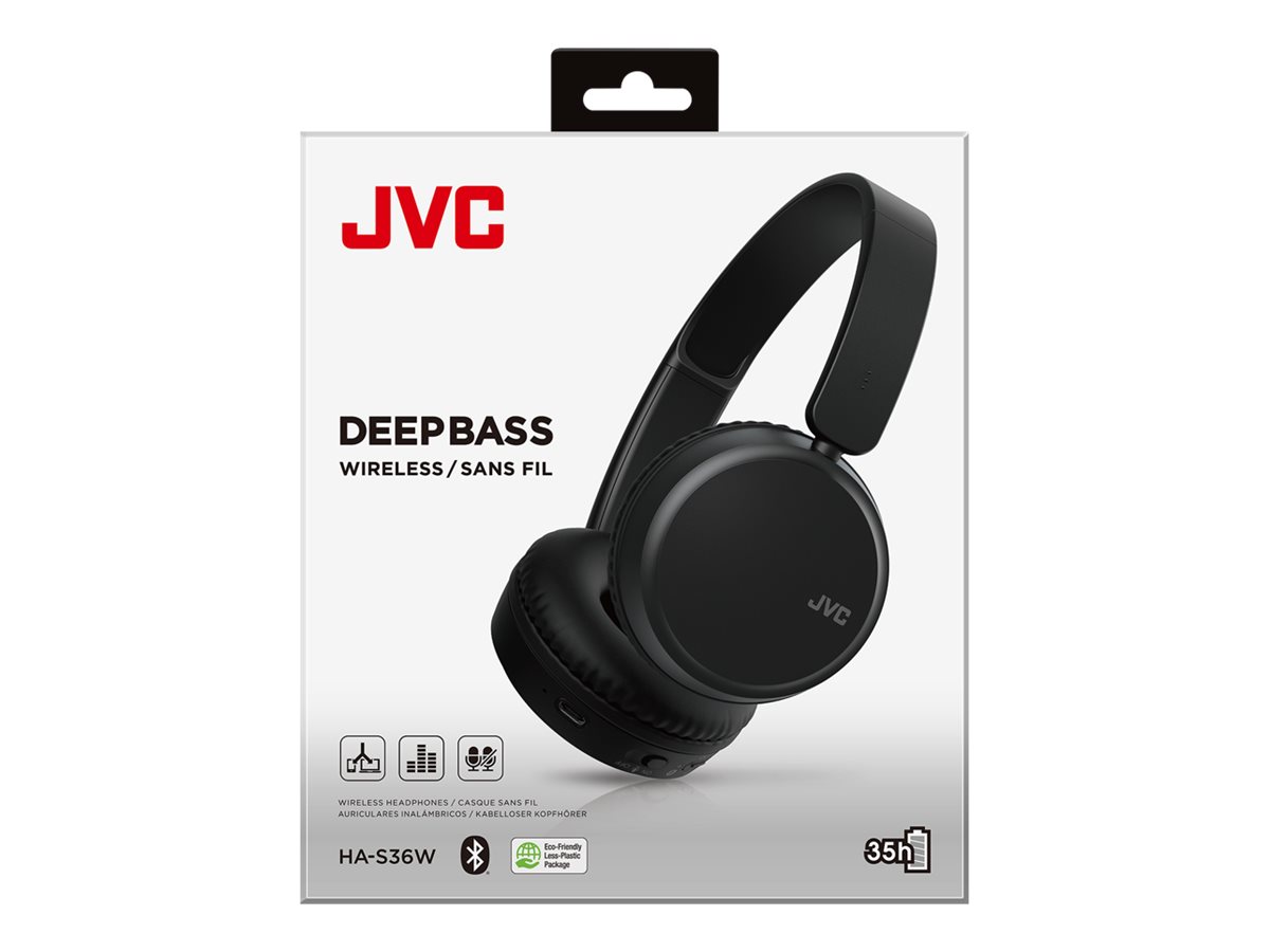 JVC HA-S36W Bluetooth Headphones - Carbon Black